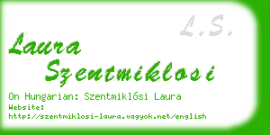 laura szentmiklosi business card
