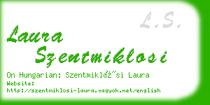 laura szentmiklosi business card